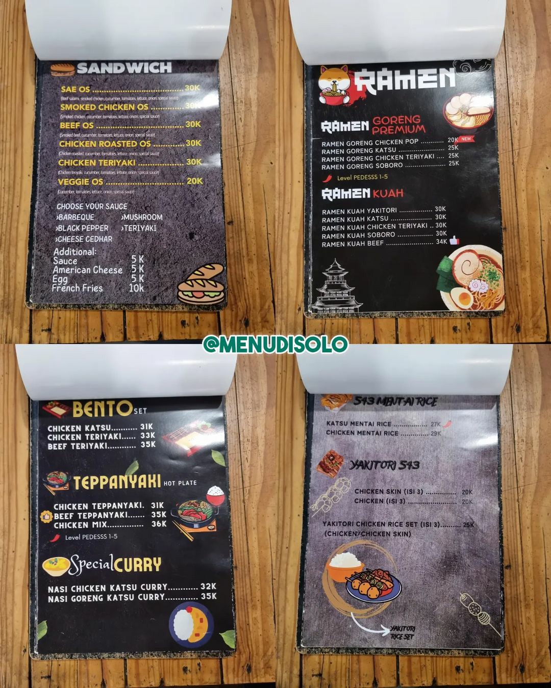 Buku Harga Menu Roti Bakar 543 di Solo - Buku Menu di Solo Terbaru